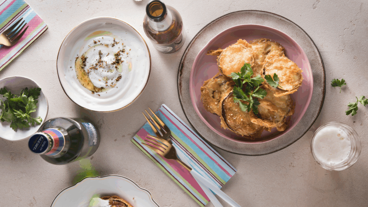 israeli beer battered eggplant tempura