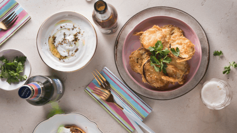 israeli beer battered eggplant tempura
