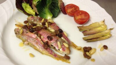 Italian Fish with Raisins and pine nuts