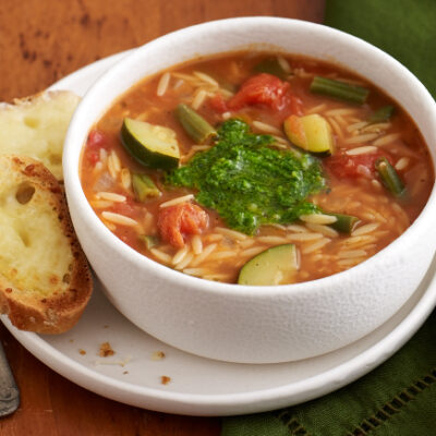 Italian Vegetable Soup with Cheese Bread