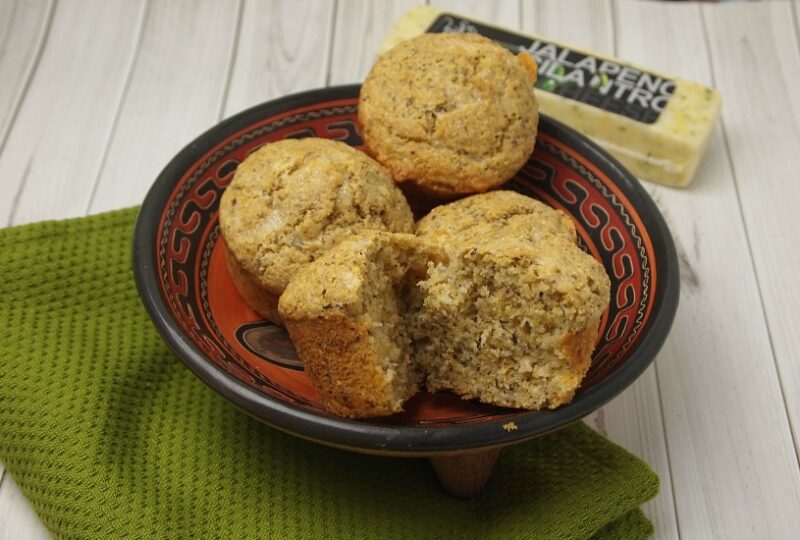 Jalapeno Cilantro Cheesey Corn Muffins