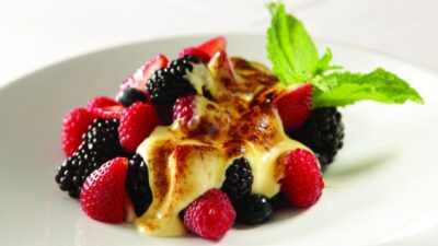 Jeff Nathan's Berries with Honey Ginger Zabaglione