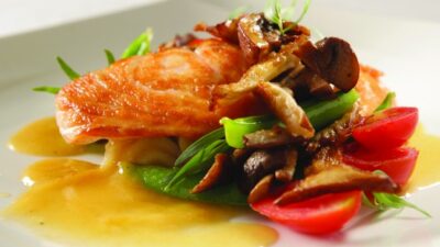 Jeff Nathan's Pan Roasted Salmon with Summer Vegetables