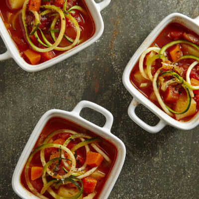 No-Bean Minestrone with Zoodles Pg. 40