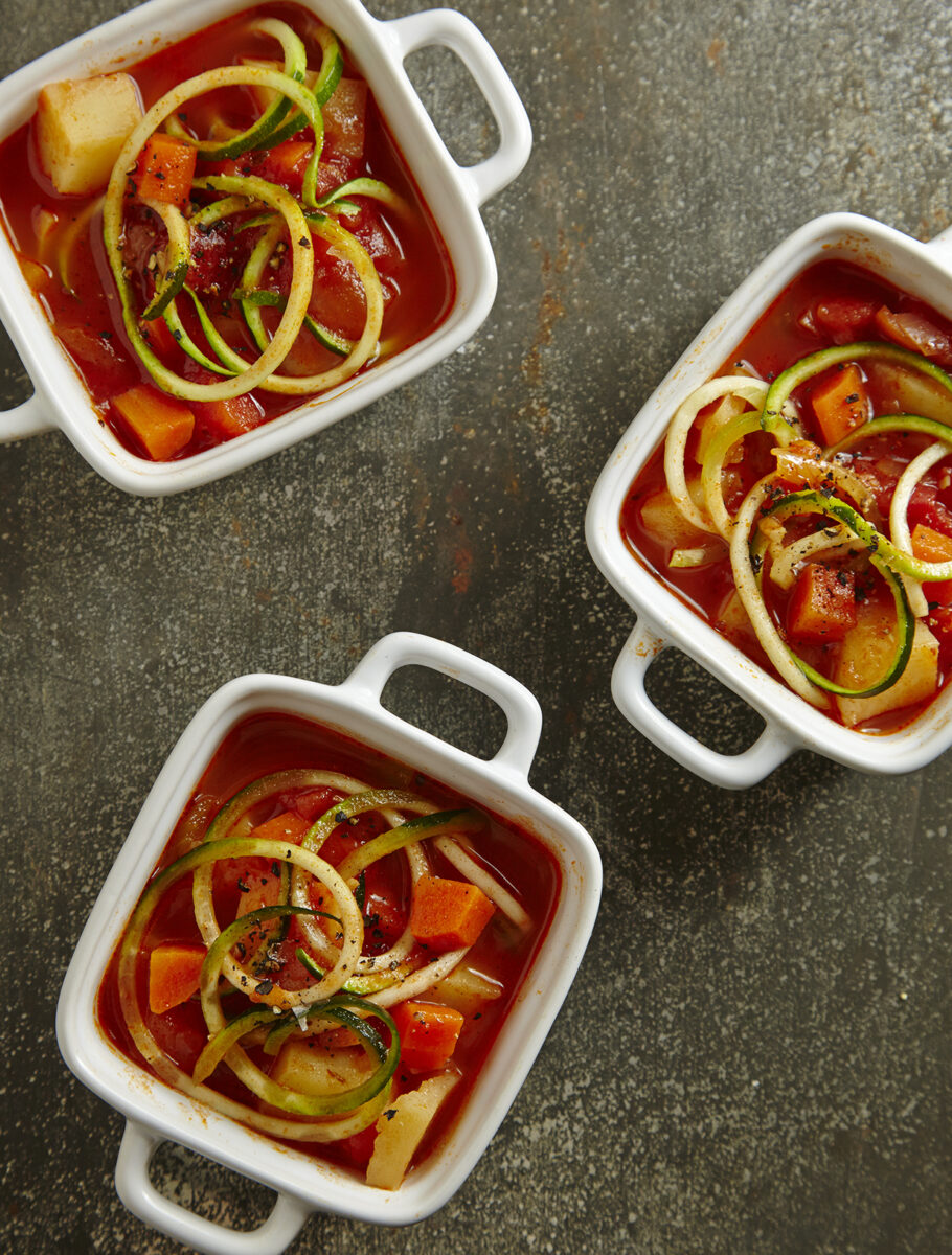 No-Bean Minestrone with Zoodles Pg. 40