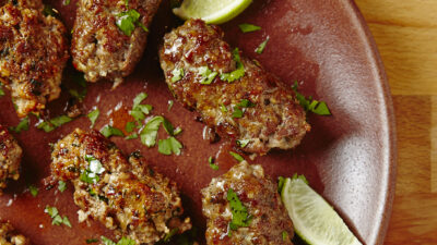 lamb kebobs with fresh mint and cilantro