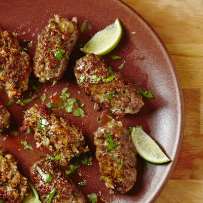 lamb kebobs with fresh mint and cilantro