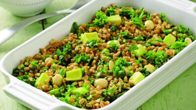 kale farro avocado salad