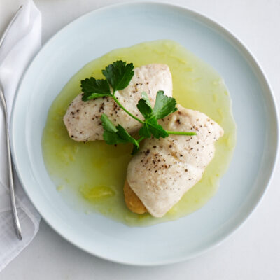 Kishke Stuffed Orange Chicken