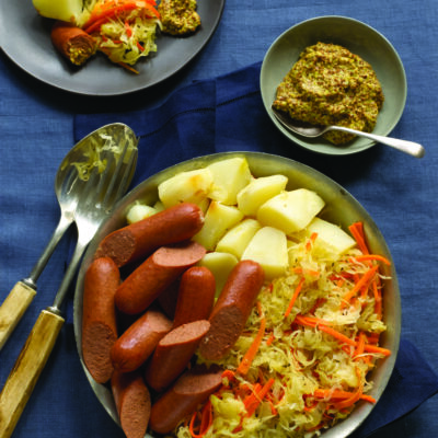 Knockwurst with Sauerkraut and Potatoes