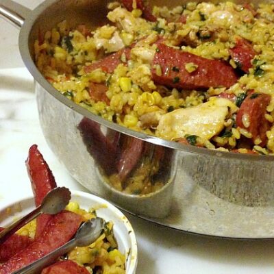 kosher meat paella