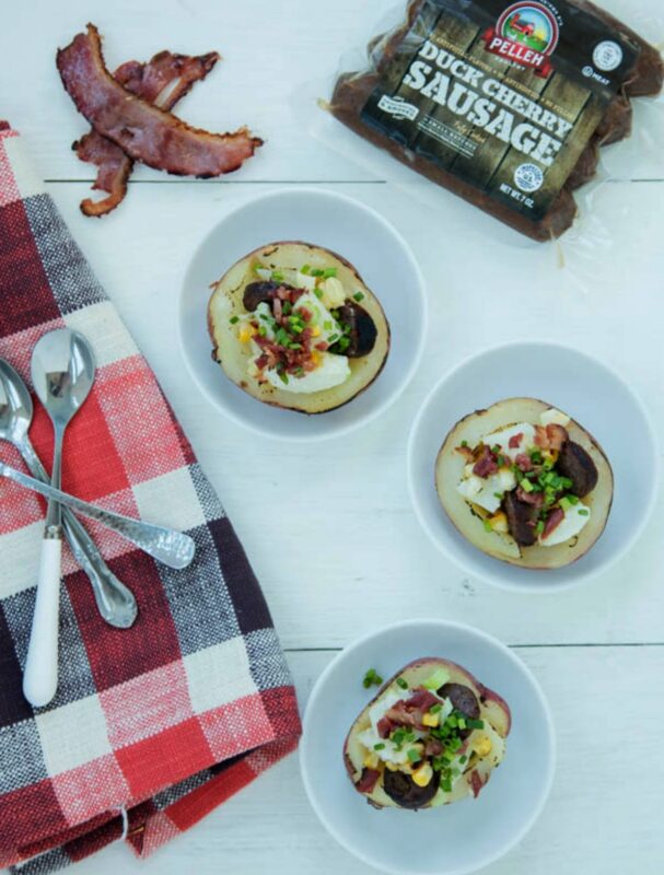 Kosher Sausage and Bacon Stuffed Potato