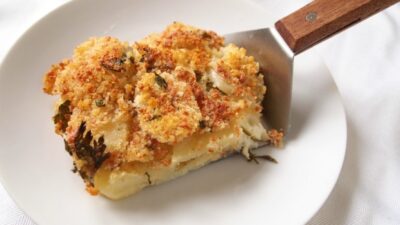layered potatoes and cheese