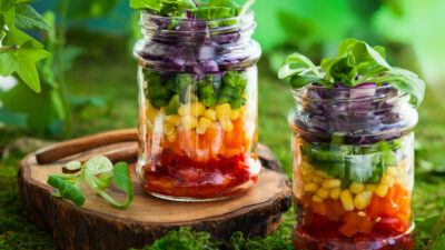 Rainbow Layered Vegetable Salad