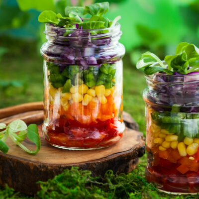 Rainbow Layered Vegetable Salad