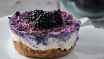 Lemon Blackberry Cashew Cheesecake