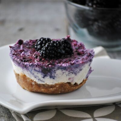 Lemon Blackberry Cashew Cheesecake