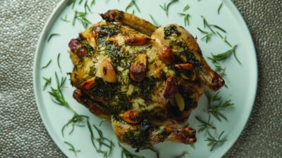 Lemon Herb Chicken with Roasted Garlic