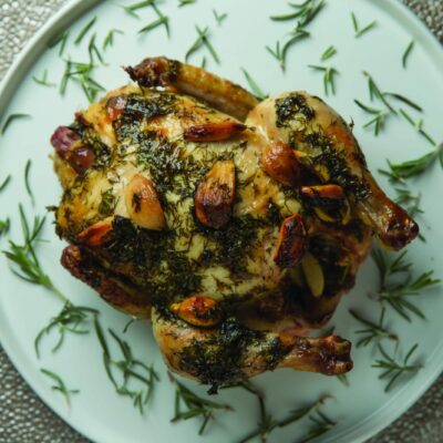 Lemon Herb Chicken with Roasted Garlic