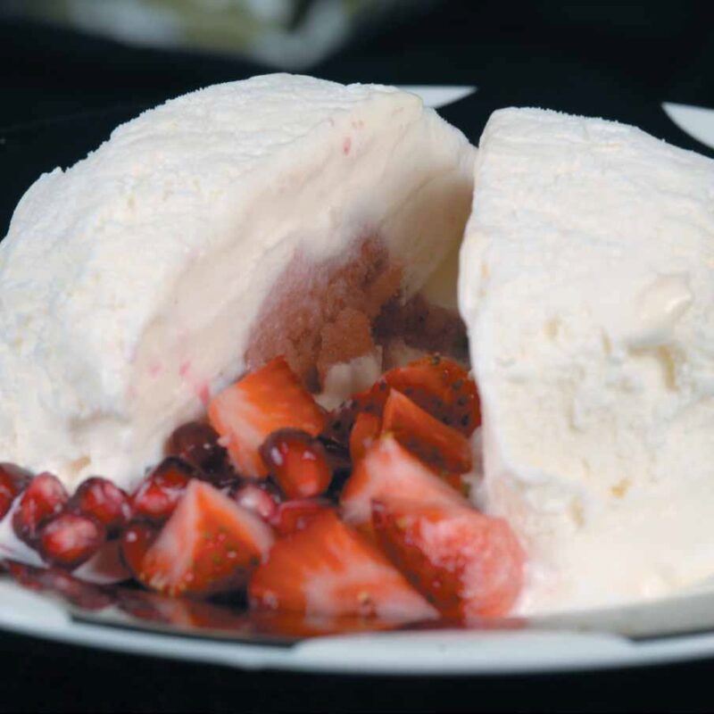 lemon pomegranate frozen bombe