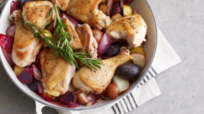 Lemon Rosemary Roast Chicken with Potatoes