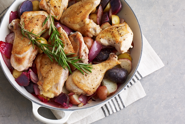 Lemon Rosemary Roast Chicken with Potatoes