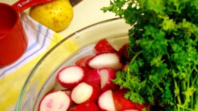 lemony radish and lentil soup