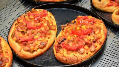 lox and vegi pita pizza