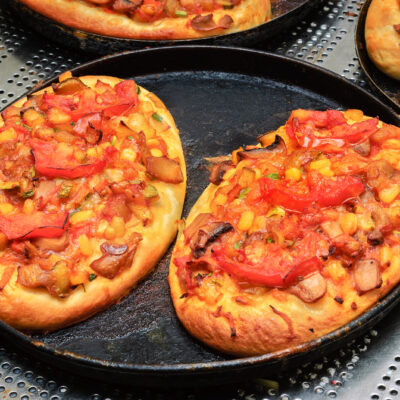 lox and vegi pita pizza
