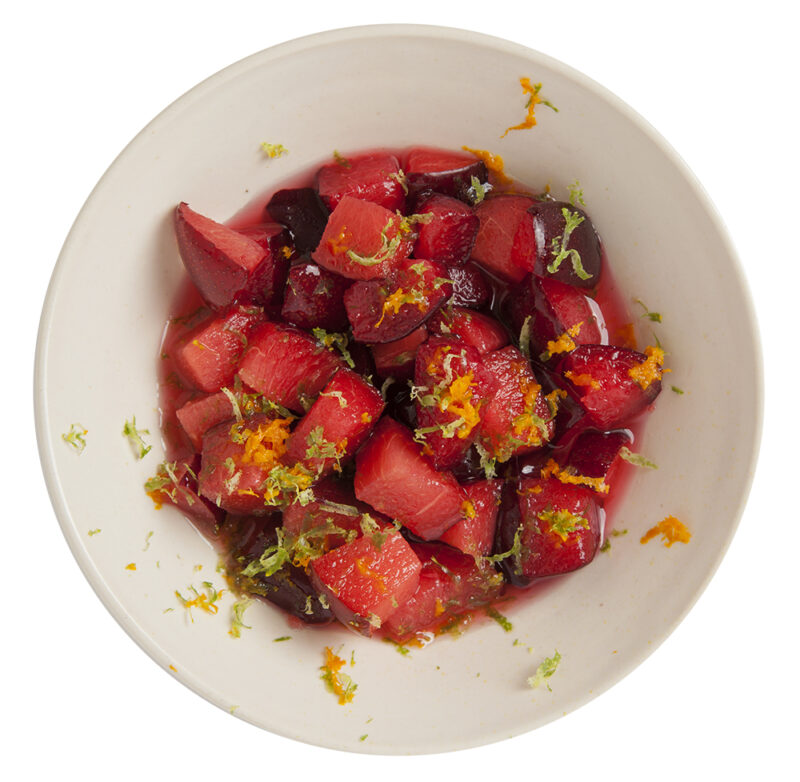 macerated pluots plums