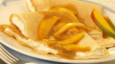 Mango Almond Crepes