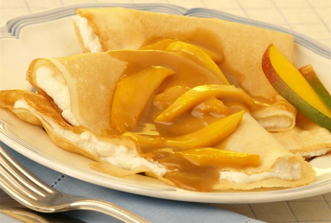 Mango Almond Crepes