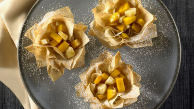 Mango Banana Phyllo Nests