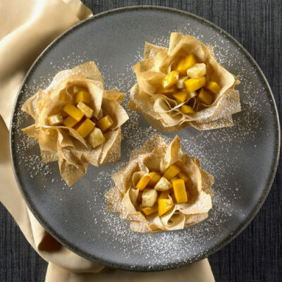 Mango Banana Phyllo Nests