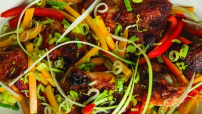 Mango Chicken with Leeks and Red Peppers