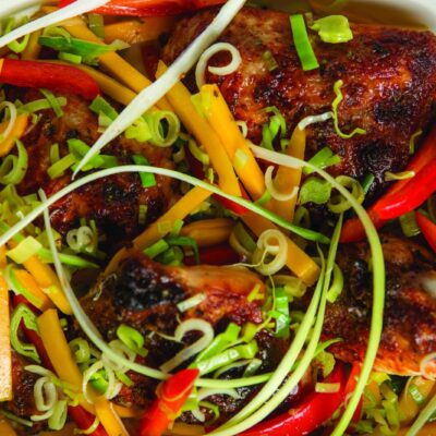 Mango Chicken with Leeks and Red Peppers