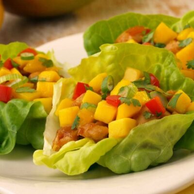 Mango Chicken Lettuce Wraps