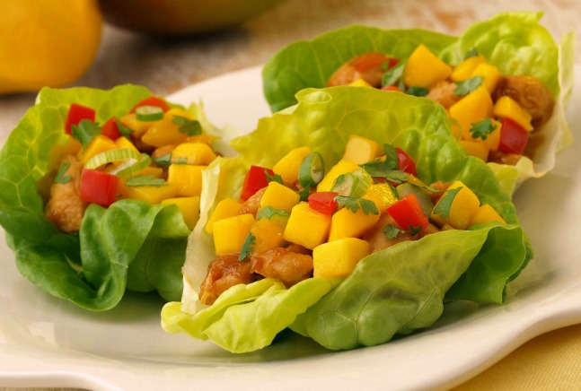 Mango Chicken Lettuce Wraps