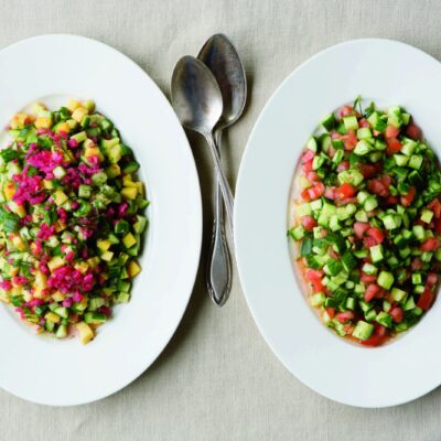 Mango, Cucumber, and Sumac-Onion Israeli Salad