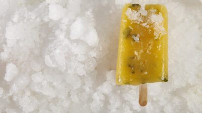 Mango Peach Basil Popsicles