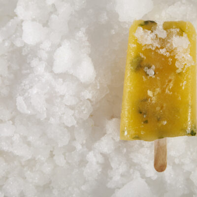 Mango Peach Basil Popsicles