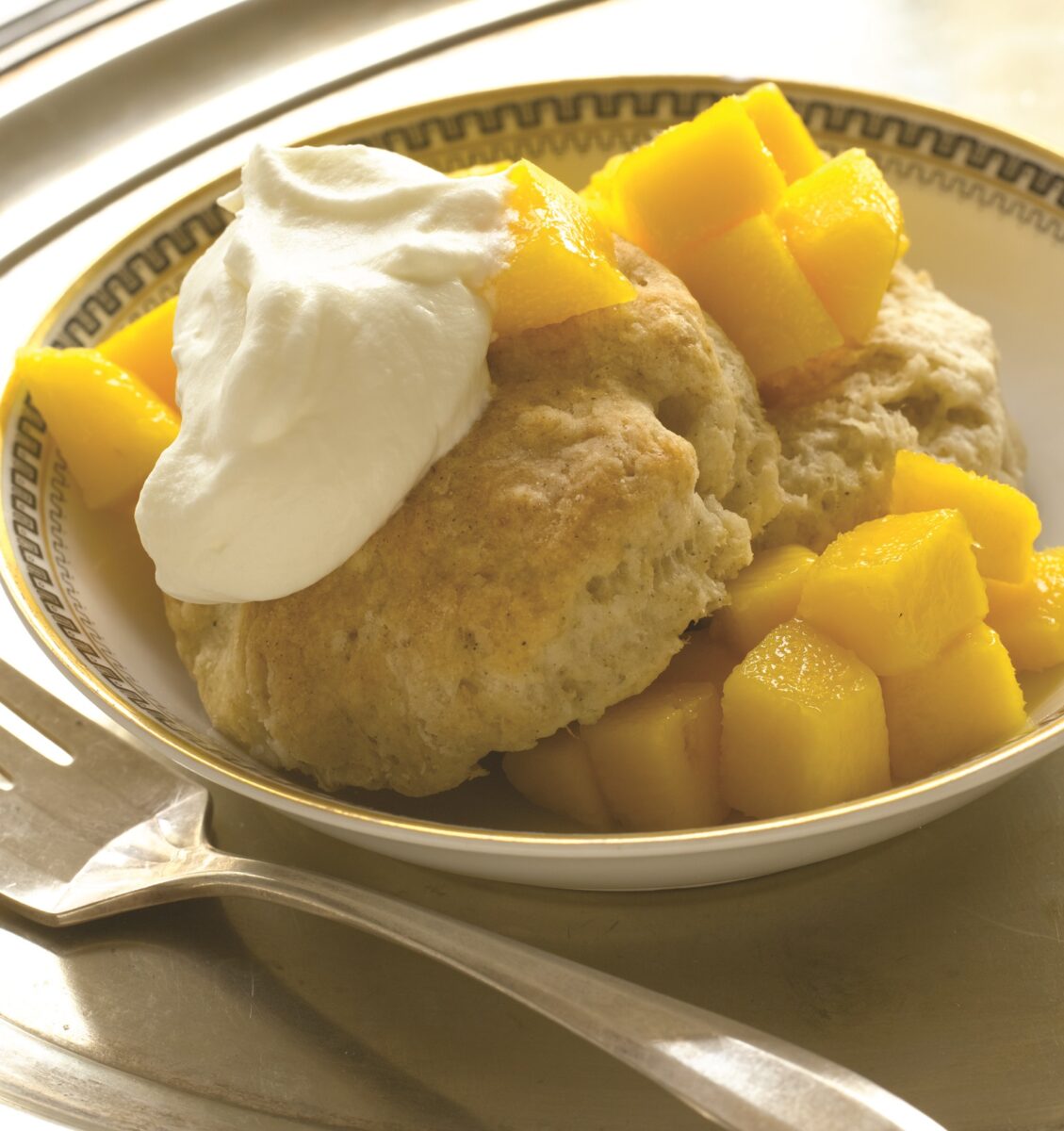 mango cardamom shortcakes
