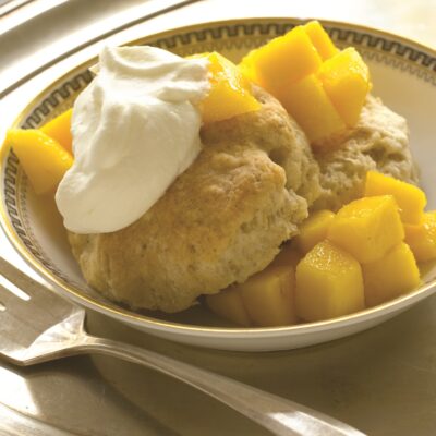 mango cardamom shortcakes