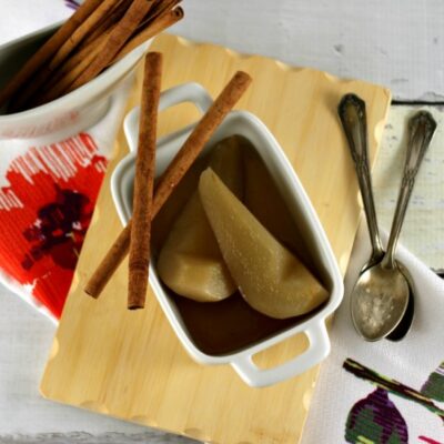 Maple Cinnamon Poached Pears