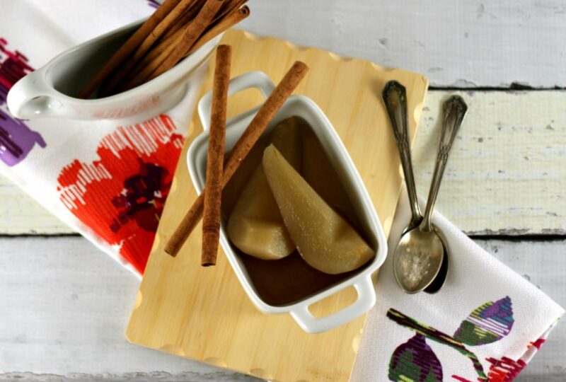 Maple Cinnamon Poached Pears