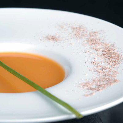 Spiced Maple Pumpkin Soup with Sauteed Cremini Mushrooms