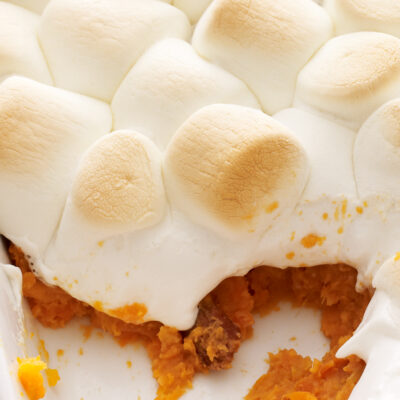 Marshmallow topped sweet potatoes
