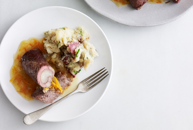 mashed ptoato beef roll ups