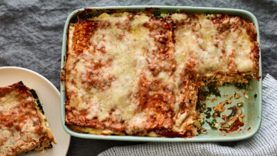 Spinach Mushroom Matzo Lasagna
