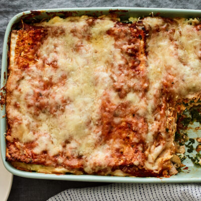 Spinach Mushroom Matzo Lasagna
